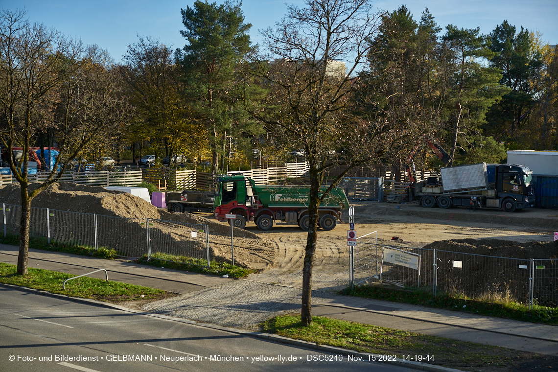 15.11.2022 - Baustelle an der Quiddestraße Haus für Kinder in Neuperlach